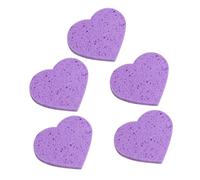 Beaupretty 5 pièces Lot de Éponges Visage Forme Cœur de Douce Exfoliantes et Réutilisables pour Démaquillage Précis Adaptées Couleur Violette