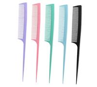 Beaupretty 5 Pièces Lot de Peignes Queue Épaisse pour Durable et Adapté Cheveux Fins Épais Secs ou Mouillés Assortiment Noir Bleu Rose et Vert