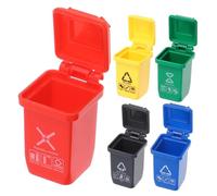 Beaupretty 5 pièces Mini Poubelle Miniature pour Scènes Extérieures Poubelles de Rue Miniatures Réalistes pour Décorations et Collections de Modèles