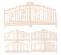 Beaupretty 5 pièces Miniature Garden Gate Set Flexible Plastic Decorative Mini Retro Doors for DIY Mini House Table and Small Garden Crafts