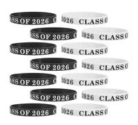 Beaupretty 50 Pièces Bracelet en Silicone Flexible Texte Résistant à L'usure pour Célébrations de Fin D'études, Éléments Thème Graduation, pour Défilés Universitaires et 2026