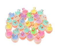 Beaupretty 50 Pièces Miniature Resin Ducks Glow in The Dark Tiny Luminous Animal Figurines for Dollhouse Micro Fairy Garden and Holiday Decorations