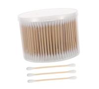 Beaupretty 500pièces Cotons-tiges à Double Tête Bois Pour Nettoyage Des Oreilles Maquillage Et Entretien Ménager Pour Bébés Et Usage Domestique