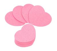Beaupretty 50pièces Éponges Compressées Pour Visage Nettoyantes Et Exfoliantes Forme Cœur Rose Disques Démaquillants Indispensables Pour Voyages