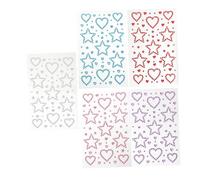 Beaupretty 5feuilles Autocollants Strass Étoiles et Cœurs pour Visage Stickers Pailletés et Pentagrammes pour Saint-valentin Fêtes