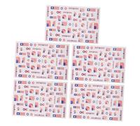 Beaupretty 5feuilles Décalcomanies Manucure Patriotiques Autocollants Art Ongulaire Drapeau Américain Pour Célébrations Et Décorations De Fête