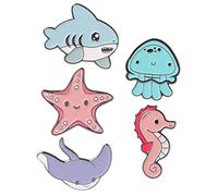 Beaupretty 5Pièces Broche Animaux Marins de Pins Cartoon Décoratifs pour Vêtements Accessoires et Fêtes Épinglette Adorable Thème Marin