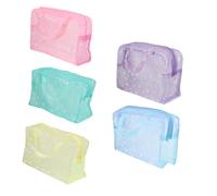 Beaupretty 5pièces Trousse de Maquillage Portable et Trousse de Voyage pour Cosmétiques Organiseur de Toilette Transparent et Étanche