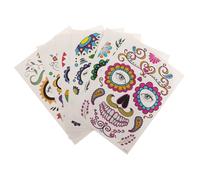 Beaupretty 6 Feuilles D'Autocollants Pour Le Visage D'Halloween Pochoirs Après Le Jour Des Morts Autocollants Temporaires Pour Tatouage Marqueurs Pochoir En Gel Kit De Dessin Animé Pour