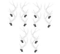 Beaupretty 6 Paires bois artificiels bois de bandeau de noël bois de coiffe de noël Bois de Noël noel werchristmas accessoire de bricolage de noël embellissements de bois Plastique blanche