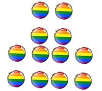 Beaupretty 6 Paires Boutons Manchette Arc Ciel Lgbt Chromé Doré Design Simple Élégant Accessoires Gay pour Chemises pour Tenue et Occasions Spéciales Lot