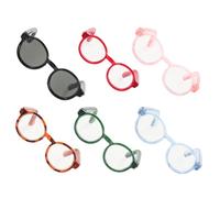 Beaupretty 6 Pièces Accessoires de Costume Plastique Petites Lunettes de Soleil Colorées Léopard Rose Bleu Rouge Vert Noir pour Collectionneurs et Décoration