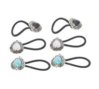 Beaupretty 6 Pièces Boho Hair Ties Set With Heart Shaped Metal Ponytail Holders Vintage Style Elastic Hair Ropes For Women And Teen Western Fashion Accessories For Casual And Special