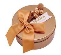 Beaupretty 6 pièces Boîte Ronde pour Coffret Doré Portable Créatif pour Mariage Fête et Petits Présents