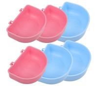Beaupretty 6 pièces Bol Suspendu pour Petit Animal Bol Remplaçable pour Chinchilla Lapin Hamster Sécurisé et Compact Rose Bleu Chacun