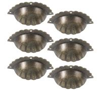 Beaupretty 6 Pièces Boutons de Meuble Vintage Coquillage Demi-cercle | Entraxe 6,5cm, Surface Lisse, Usage sur Portes et Placards, pour Rénovation du Mobilier