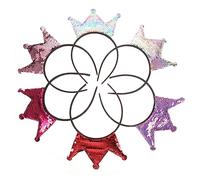 Beaupretty 6 pièces Couronne Scintillante pour Garçon Fille de Bandeaux de Fête pour Filles Incluant des Pastel Rose Violet Rouge Design Mignon pour Look Adorable Lors et Événements Spéciaux