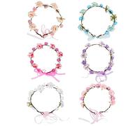 Beaupretty 6 Pièces diadème de couronne bandeau de mariage accessoires de cheveux pour filles fleurs de tête bandes hair charms hair toppers coiffe accessoires pour cheveux en tissu