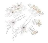 Beaupretty 6 Pièces Diadème De Mariage Mariée Épingles à Cheveux Pour Femmes Accessoires De Cheveux De Mariage Peigne à Cheveux De Mariée Épingles à Cheveux En Strass Fil De Cuivre Silver