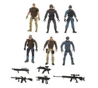 Beaupretty 6 pièces Figurines Soldats Articulés Jeu de Guerre Forces Spéciales Jouets Militaires pour Garçon Fille Garçons Filles Collection et Jeu de Simulation