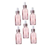 Beaupretty 6 pièces Lot de Flacons Verre pour Huiles Essentielles Rose Pêche avec Compte-gouttes Doré Bouteilles Rechargeables pour Cosmétiques Liquides Parfum et Soins DIY