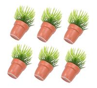 Beaupretty 6 Pièces Miniature Dollhouse Plants Mini Potted Artificial Bonsai for Indoor Decoration Mini Greenery for Office Desk and Living