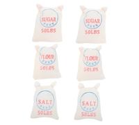 Beaupretty 6 pièces Miniature Flour Salt Sugar Bags Set for Dollhouse Food Baking Scene Creative Micro Landscape Accessories for DIY Crafting and Photography Props
