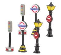 Beaupretty 6 pièces Miniature Street Light Models and Directional Signs Set for Dollhouse and Miniature Landscape Decor Versatile Detailed Design