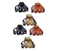 Beaupretty 6 pièces Pince à Cheveux Plastique Octopus de Noir Brillant Écaille Rouge Écaille Verte Accessoires Coiffure Féminins Décor pour Cheveux Maintien