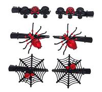 Beaupretty 6 Pièces Pince à Cheveux Tête De Mort D'halloween Décoration De Nage De Poisson Scène Décor D'araignée Refuges Pivert Pinces à Cheveux Amusantes Hamac Correspondre Alliage De Zinc