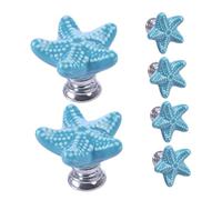 Beaupretty 6 pièces Poignée de Tiroir Céramique Bleue Bouton Meuble Vintage pour Commode et Armoire Design Unique et Finition Durable pour Décoration Intérieure Côtière