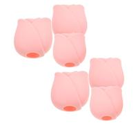 Beaupretty 6 Pièces Silicone Makeup Brush Holder Rose Shape Reusable Covers Organizer for Travel Cosmetic Applicator Storage Women