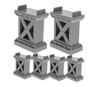 Beaupretty 6 pièces Supports de Pont Bois pour Train de Rehausseurs Robustes pour Voies Ferrées Accessoires Compatibles pour Jouets de Train pour Garçon Fille et Modélisme Ferroviaire