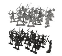 Beaupretty 60 pièces Figurines Soldats Médiévaux et Romains Noir Modèles Miniatures Précis pour Jeu Éducatif et Collection Histoire