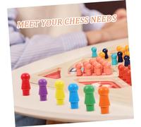 Beaupretty 60 Pièces Jeu Échecs Bois Coloré Pièces de Jeu Polyvalentes pour Échiquier et Accessoires et Portables pour