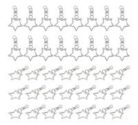 Beaupretty 60 Porte-clés en Métal Forme Étoile avec Mousquetons Pivotants 360°, Anneaux Fermoirs Homard, Accessoires DIY pour Bijoux, Paquet et Porte-clés, Pack 60 Pièces Argentées