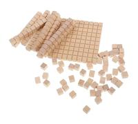 Beaupretty 61 pièces Mathématiques Cubes Bois pour Blocs Éducatifs Décimaux à Trois Niveaux Matériel Didactique pour Apprentissage et Démonstrations Mathématiques