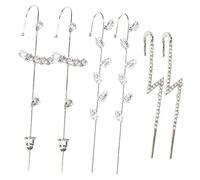 Beaupretty 6pièces Boucles Oreilles à Clips Rhinestones Éléments De Mode Pour Femmes Pour Anniversaires Noël Et Saint-valentin
