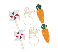 Beaupretty 6pièces Broches De Dessin Animé Lapin Carotte Moulin à Vent Pour Femmes Décorations De Vêtements Exquises