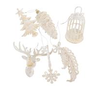 Beaupretty 6pièces Décorations De Sapin De Noël Forme De Pommes De Pin Style Vintage Avec Rennes à Suspendre Lot De Incassables Pour Fêtes Champêtres