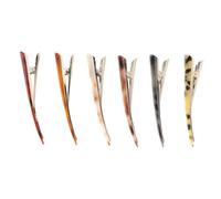 Beaupretty 6pièces Lot De Pinces à Cheveux Forme Corne Bœuf Épingles Décoratives Queue Cheval Couleurs Assorties