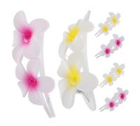 Beaupretty 6pièces Pince Cheveux Fleurie Motif Frangipanier Et Banane Pour Femmes Filles Frange Côté Demi-chignon Plage Mariage Fête