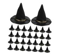 Beaupretty 72 Pièces Miniature Witch Hats pour DIY Créations et Accessoires de Poupée Décorations Miniatures Noires pour Fêtes Dhalloween et Aménagements de
