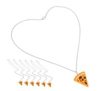 Beaupretty 7pièces Collier Pizza Forme De Pendentif Collier Accompagnement Cadeau De Fête Anniversaire Pour Femme Accessoire Décoratif
