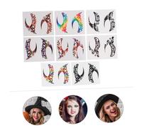 Beaupretty 8 paires Autocollants Tatouage Temporaire Yeux Maquillage Décoratif pour Visage Garçon Fille Adultes