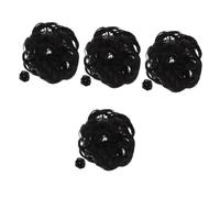 Beaupretty 8 Pièces anneau de cheveux boulette de viande perruques frisées postiche chignon désordonné faux chignon fausse frange curls extensions de cheveux en queue de cheval Black