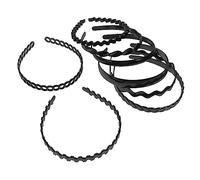 Beaupretty 8 Pièces Bande De Cheveux Bandeaux Pour Filles Bandeau En Zigzag Bandeaux De Peigne à Dents Pour Femmes Bandes De Cheveux Pour Femmes Groupe Bandeau Spa Plastique Black