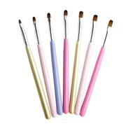 Beaupretty 8 Pièces brosse à ongles Gel double conseil système supplémentaire pente Clous pinceaux ongles pinceaux nail art Pinceaux d'art à ongles stylo à ongles art d'ongle Alliage de zinc