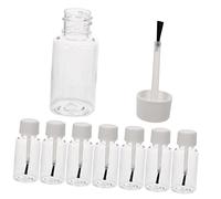 Beaupretty 8 pièces Flacon Vide pour Vernis à Ongles avec Pinceau Intégré Lot de Bouteilles Rechargeables Transparentes Légères et Portables pour Huiles et Gels pour Salons et Voyages