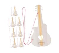 Beaupretty 8 Pièces Guitare Bois pour Garçon Fille Formes Vierges à Décorer Kit DIY Créatif pour Peinture et Activités Manuelles Maternelle